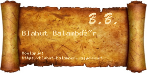 Blahut Balambér névjegykártya